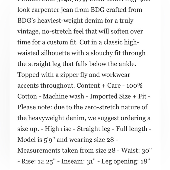 BDG Carpenter Jeans - Light Blue - Picture 4 of 8